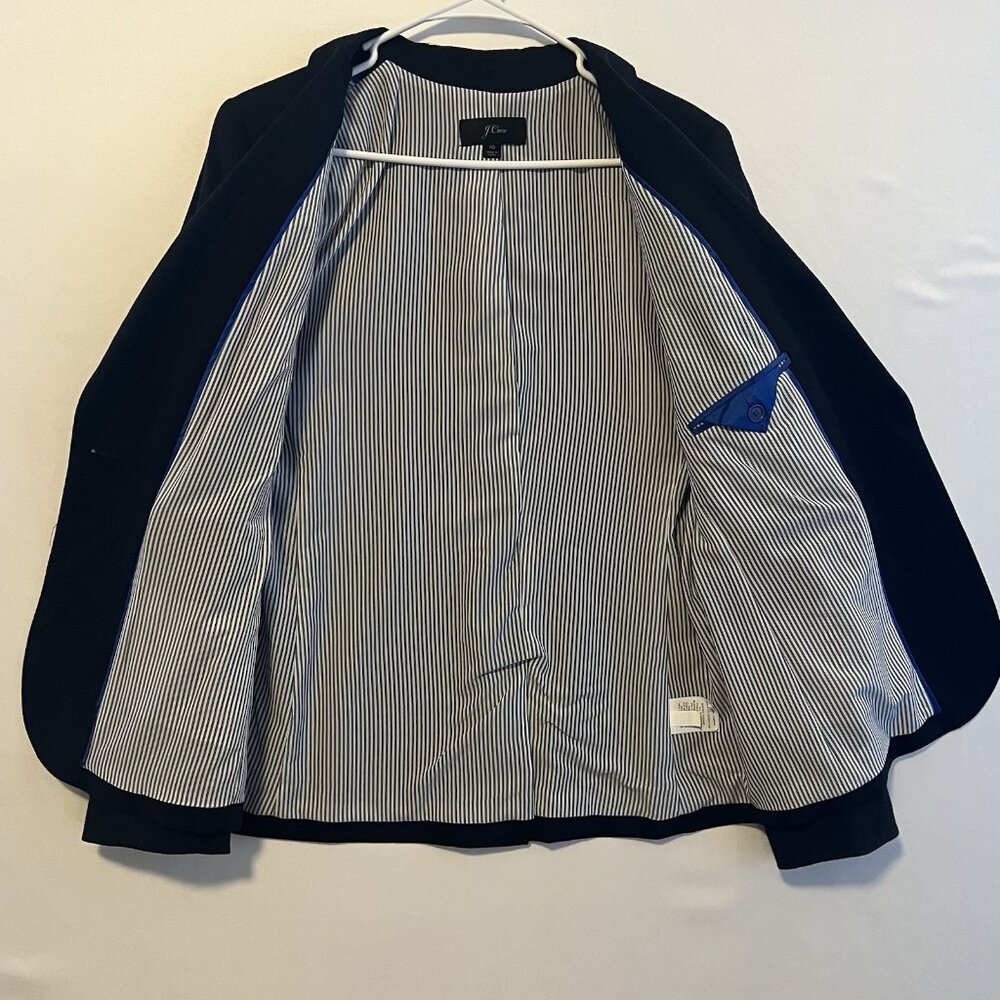J.Crew Women Wool Blazer Blue Size 10 Winter Preppy Academia Professional - Picture 6 of 13